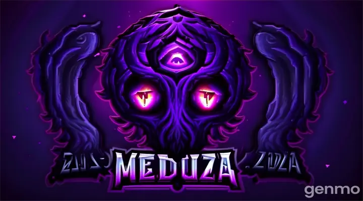the logo for the game meduza for intro run object 