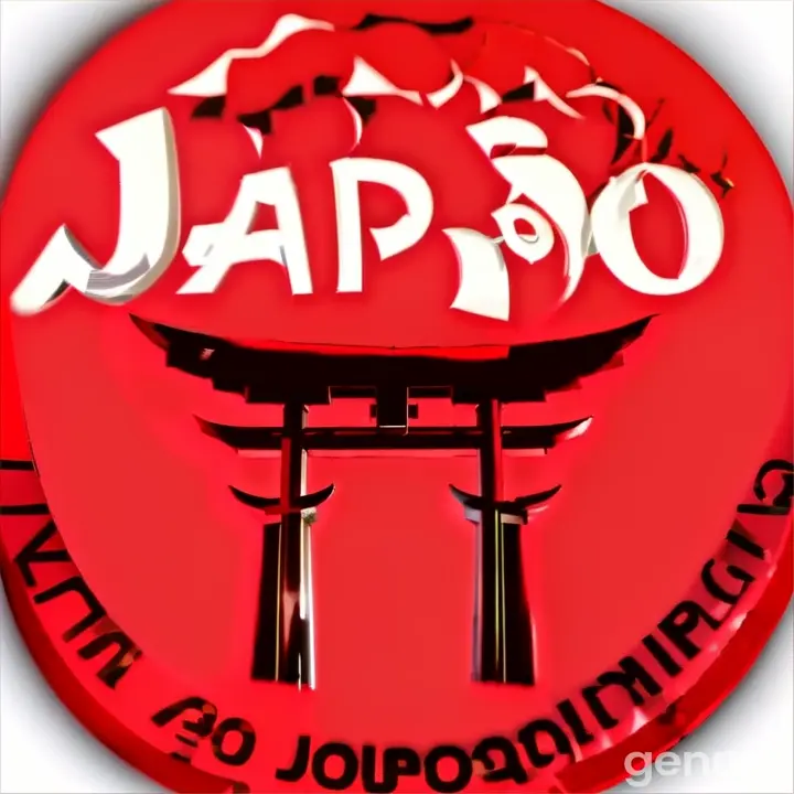 A red button with the word Japan on it, framed by glowing paper lanterns against a dark night sky