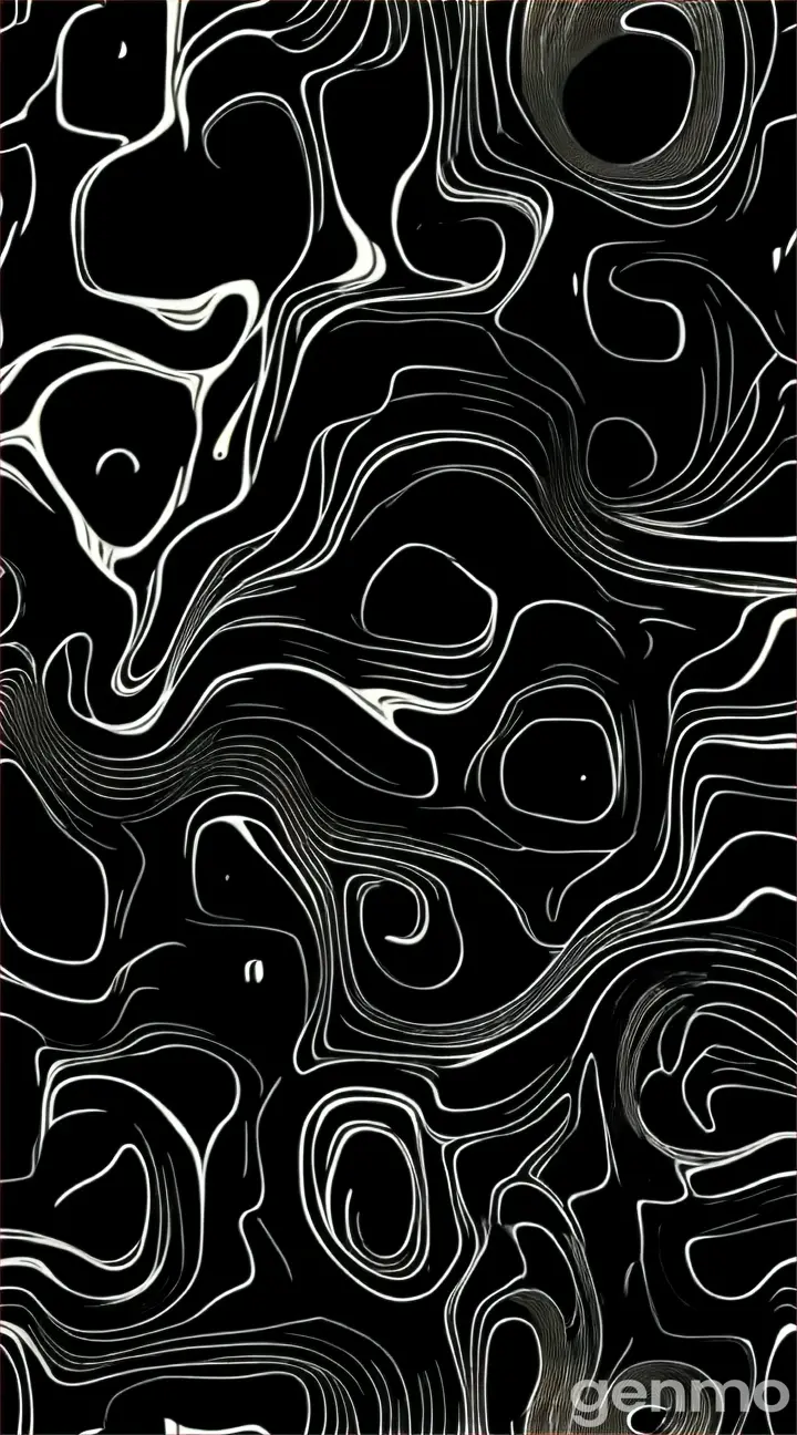 a black and white pattern with wavy lines
