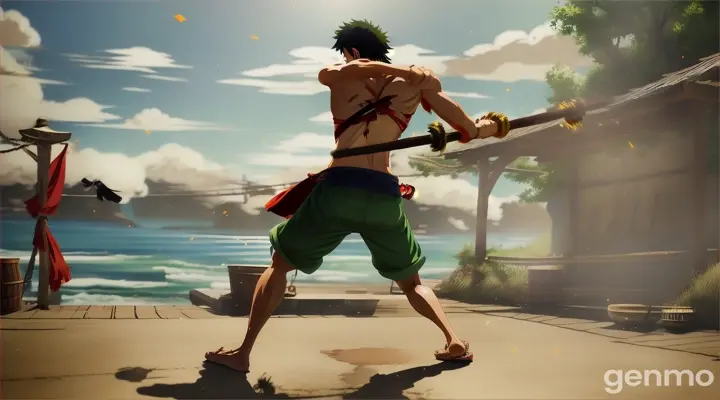 Scene in 30 seconds about Luffy and Zoro's fight