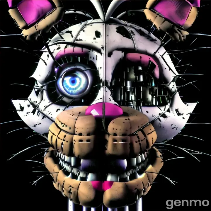 a creepy looking animal with big blue eyes