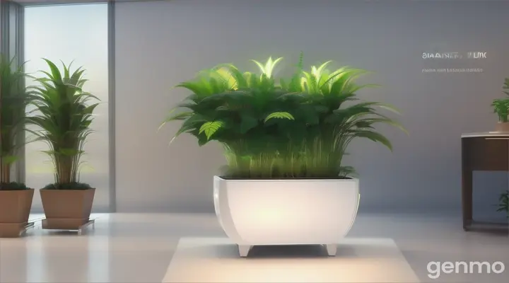 Smart plant pots self-water plants and have a humidity measurement screen
