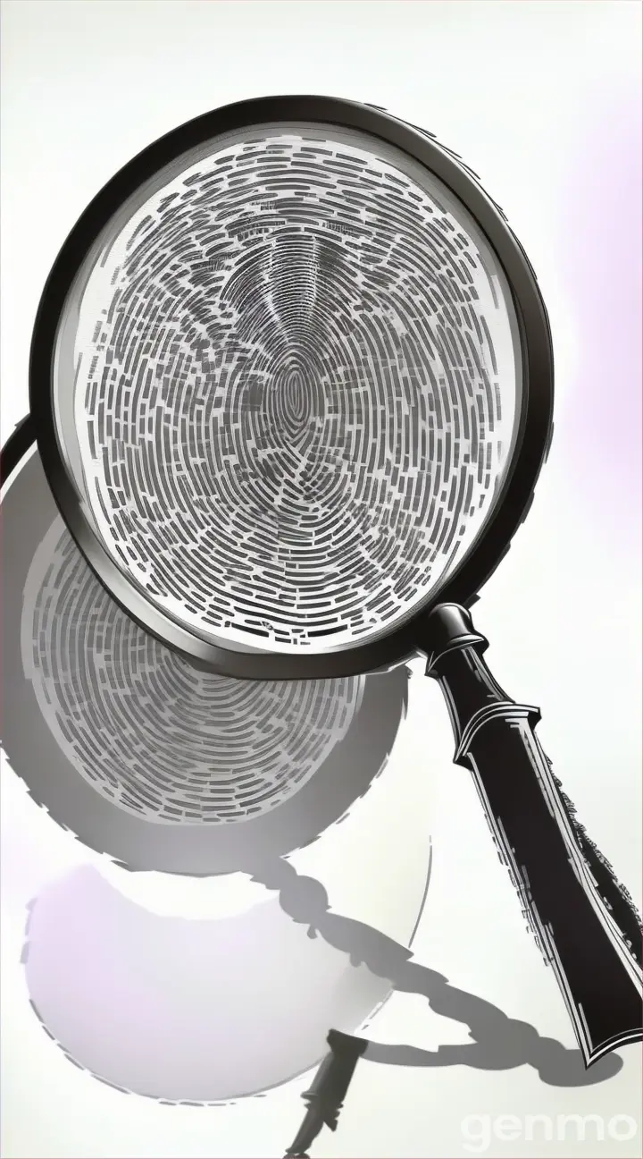 a magnifying glass with a fingerprint on it