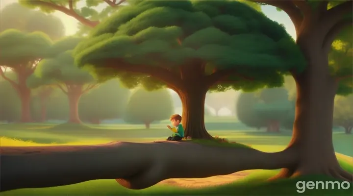 Time went by…the little boy had grown up every day.
One day, the boy came back to the tree and he looked sad.
“Come and play with me,” the tree asked the boy.
“I am no longer a kid, I do not play around   3d cartoon
