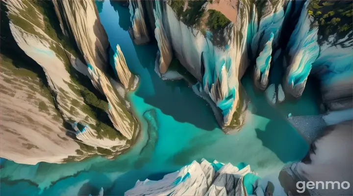 The swirling blue shades of the Marble Caves in Chile are a reflection of the turquoise lake waters below them. The hues change subtly as sea levels fall and rise.