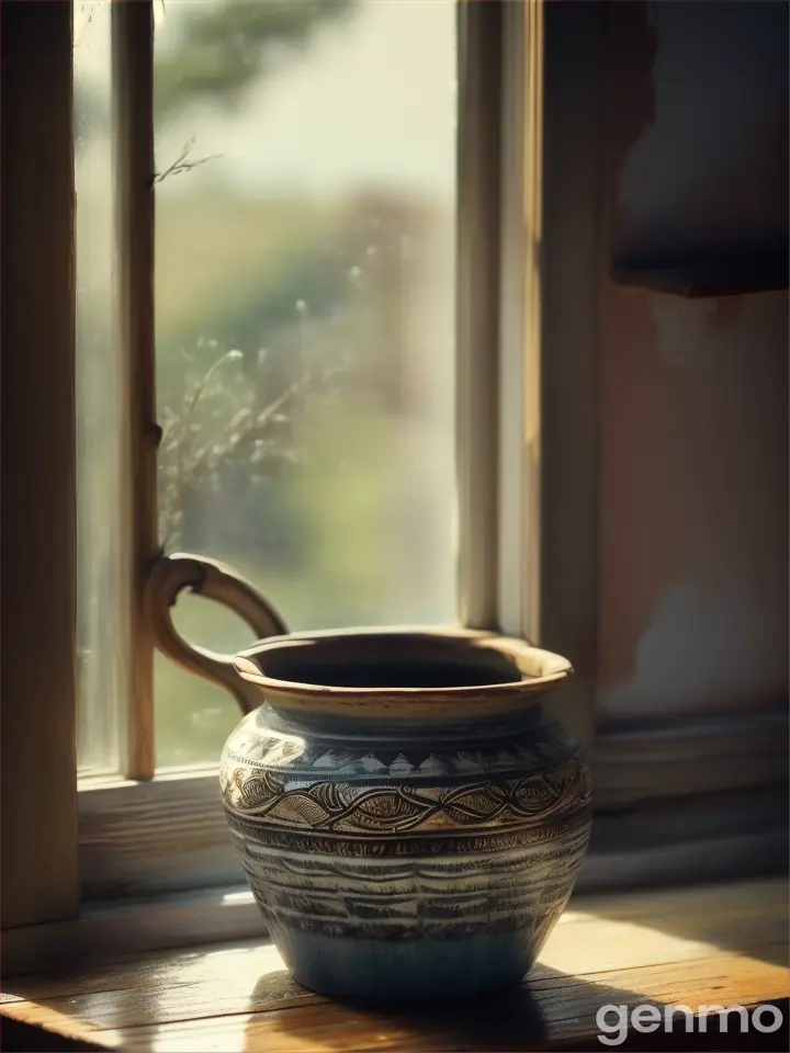 empty pot without flower at small boy Raju house