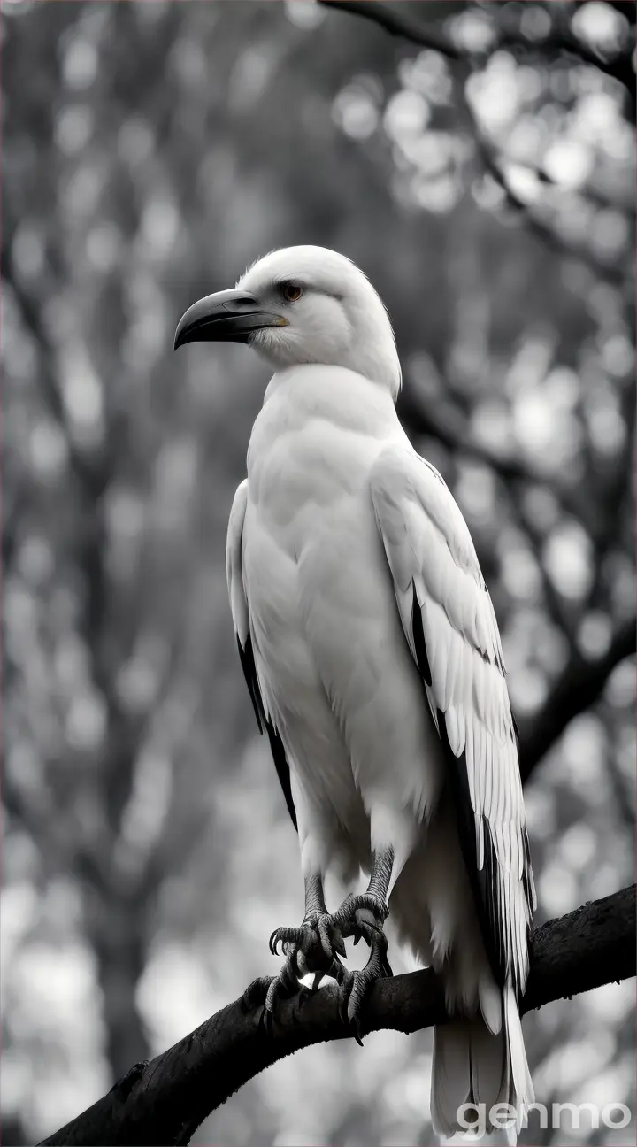 White crow on. branch 