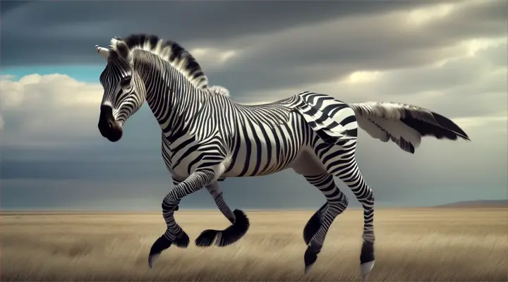 winged zebra flying 