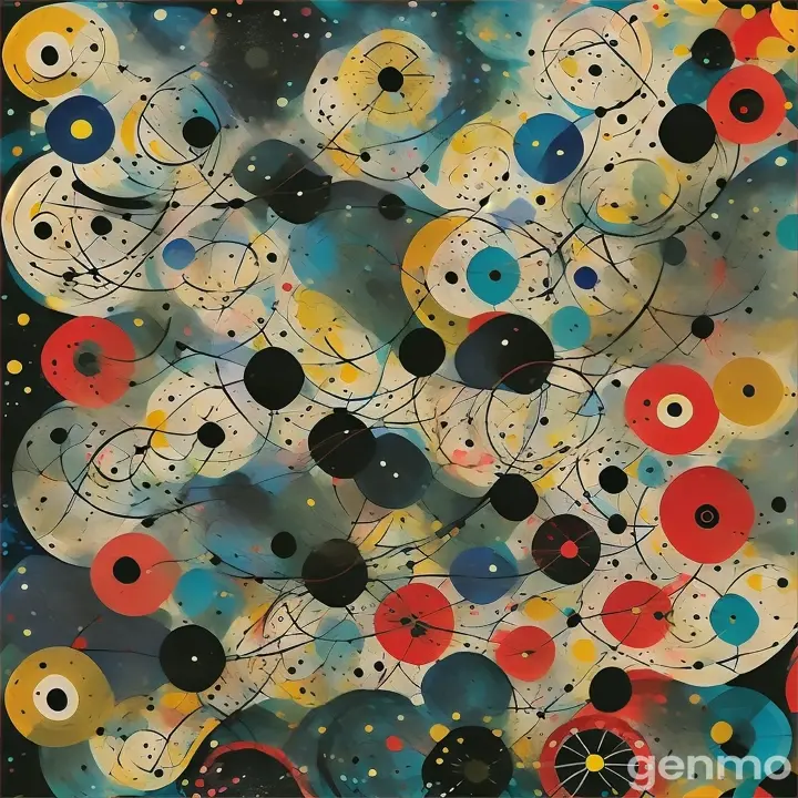 a painting with circles and dots on itnning patterns