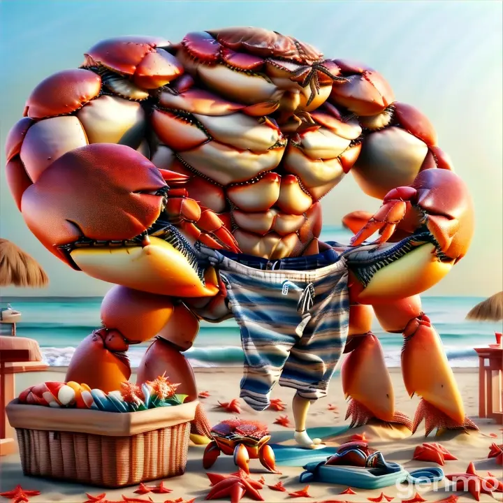 a large crab is standing on the beach