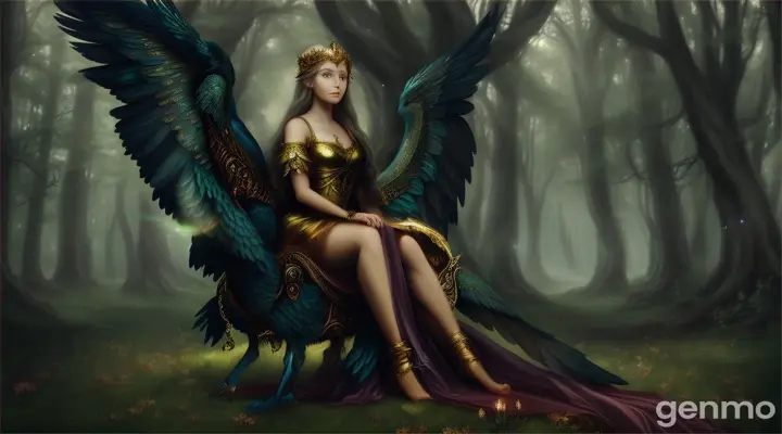 With the hermit's guidance, Seraphina entered the Enchanted Forest. The trees whispered ancient songs, and the air was thick with magic. For the Trial of Courage, she faced a fierce griffin, standing her ground and calming the beast with her gentle voice and unwavering bravery.