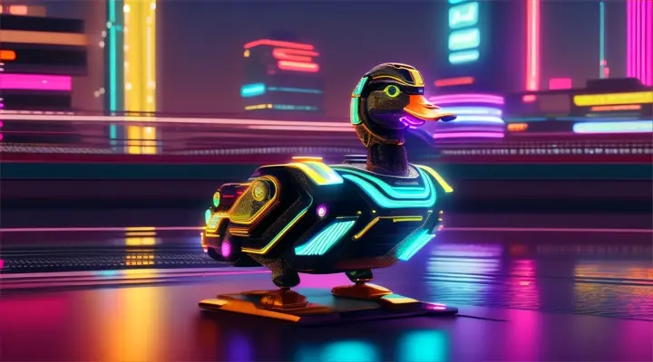 middle distance Robot duck
