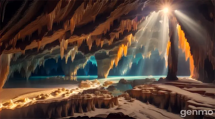 Mereka memasuki gua itu dengan hati-hati. Di dalam, mereka menemukan stalaktit dan stalagmit yang indah. Gua itu kecil tapi cukup menakjubkan. Cahaya matahari yang masuk dari celah-celah gua membuat batu-batu di dalamnya berkilauan.