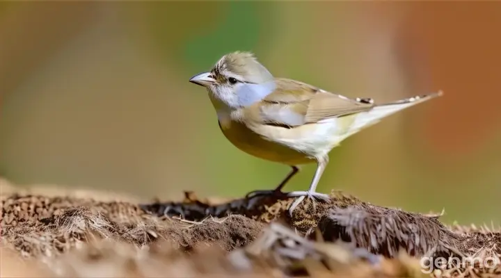 a small bird sitting on top of a pile of dirt