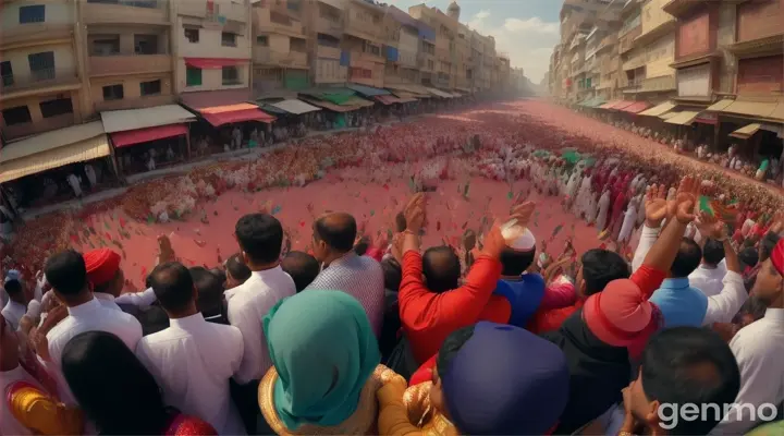  Eid day ,Eid gathering, people celebrate Eid ,4k ,full view