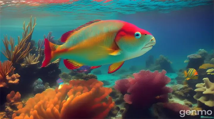 Ocean des galapagos et ses poissons perroquet 