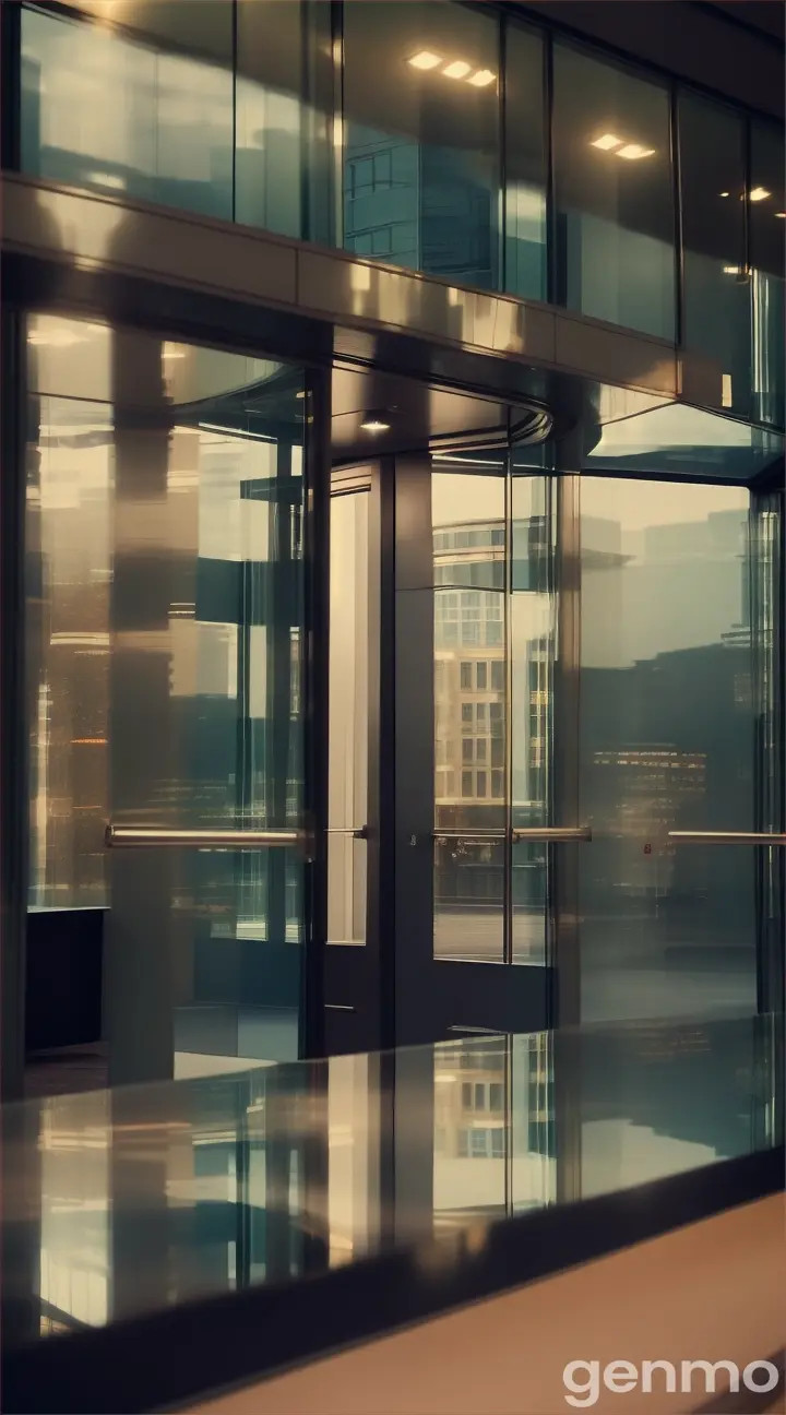 A bank. The camera zooms in on the entrance.