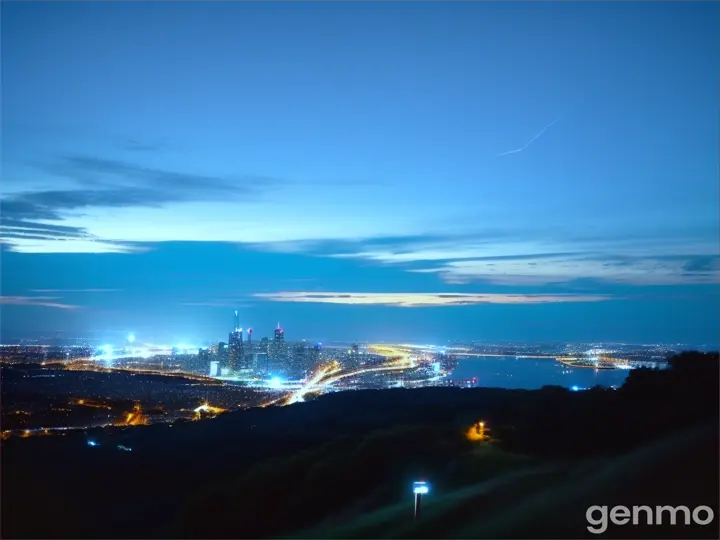 a view of a city at night from a hill