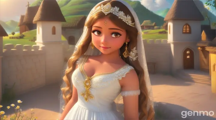 In a remote village, there lived a beautiful girl named Laila 3d cartoon 