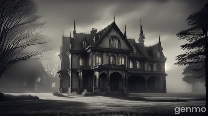 An old, mysterious-looking mansion.