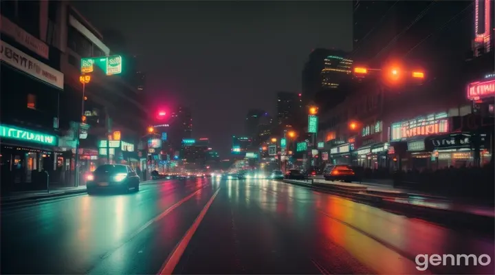 downtown at night