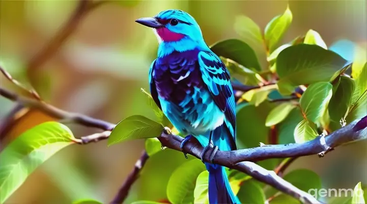 a blue bird sitting on top of a tree branch