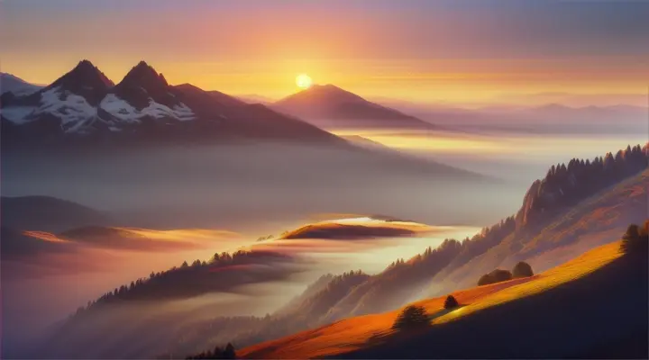 Create a beautiful and heavenly scenery of nature during the sunrise