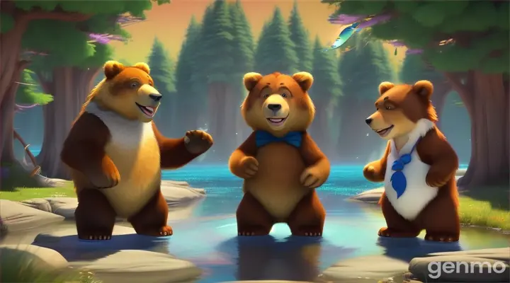  3d cartoon animation videos Brother Bear, Brother Bear, I just saw a fish caught on your tail,.