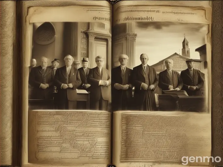 Archival footage or historical images of church leaders and old manuscripts.