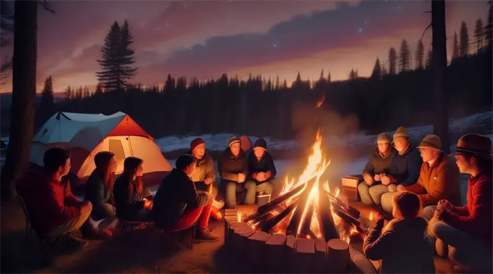 people gathered by a fire