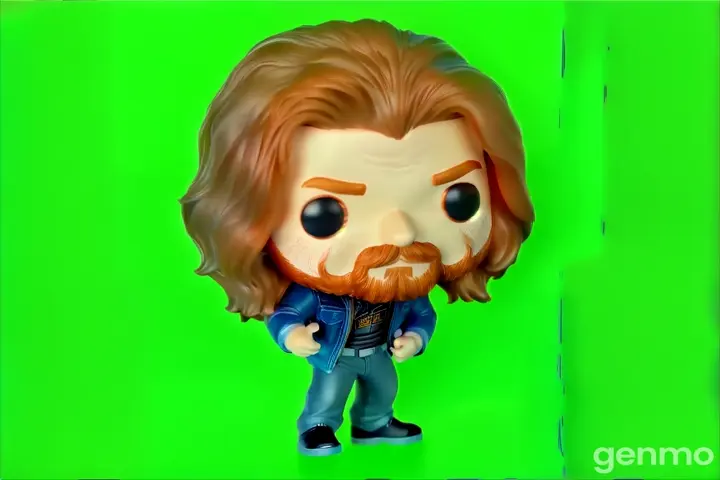 a pop vinyl figure of a ginger man with a trimmed beard dancing funky, awesome epic 8k footage, 