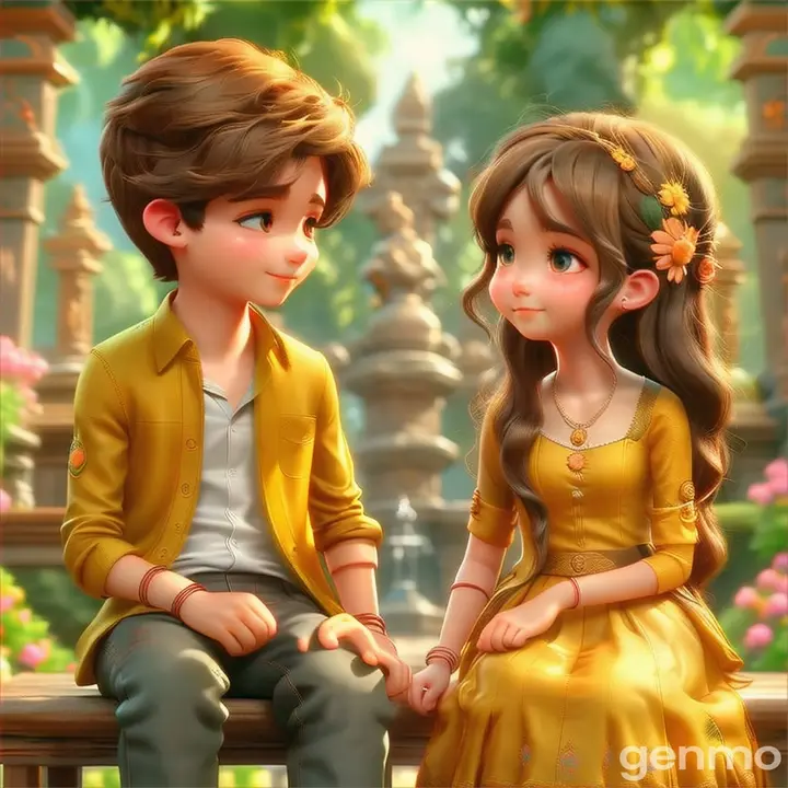 a couple of kids sitting on top of a wooden bench