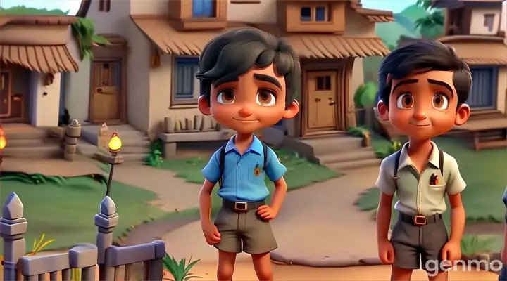 a boy and a girl standing in front of a house. His project presented an excellent example of innovation and sustainability. His efforts not only inspired the people of his village, but also showed how small inventions can lead to big changes.
