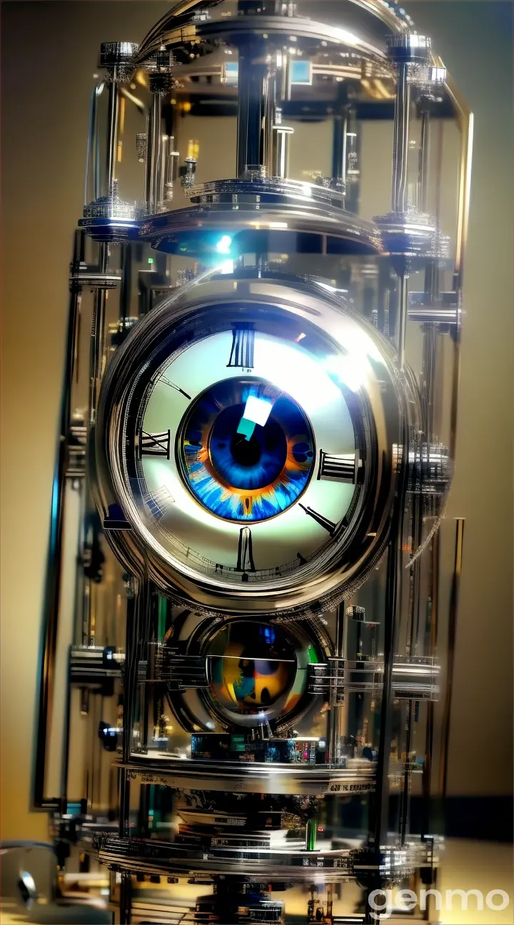 a clock with an eye inside of it