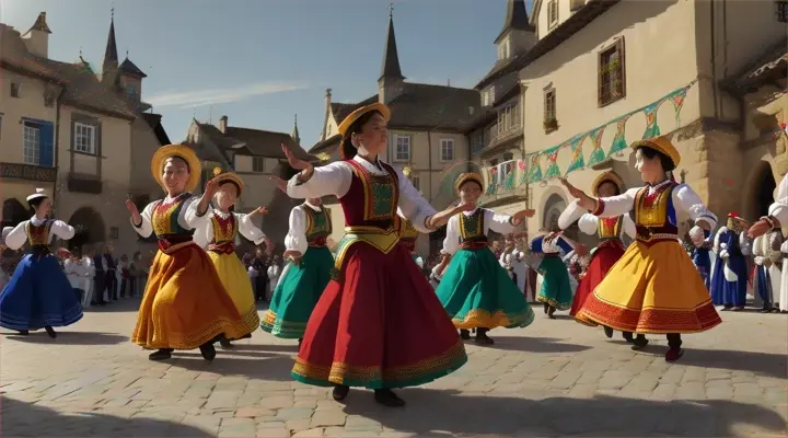 --Style="hyper realism" --Colors="Vivid colours, harmoniously integrated" --Definition="Highly defined level, consistent in all elements" --Scene="(uniform coherent masterly unitary holistic consistent) Folklore Dance Group on the Town Square: A folklore dance group performing traditional dances on a historic town square." --Speed="high speed" --AI_motion_animations="With the help of AI algorithm, foreground and background are reliably recognized, and masterful separate transitions in motion animations are precisely generated frame by frame." --Movement_Detail="Complete and synchronized hand and foot animations for all characters." --Collision_Detection="Implement precise collision detection to avoid unexpected appearances or overlaps of characters." --Physical_Correctness="3D animation frame by frame, Pixar Disney quality, flawlessly executed." --Realism_Movement="--Speed & --AI_motion_animations & --Movement_Detail & --Collision_Detection & --Physical_Correctness" --Error_Correction="Include frame-by-frame error correction and artifact removal mechanisms." --Consistency="Ensure continuous and smooth movements throughout the entire animation." --Scene_Integration="Seamlessly integrate all elements to maintain a coherent flow with no unexpected transitions." --Loras="<lora:movement-synchronization:1.5><lora:collision-detection:1.3><lora:artifact-removal:1.5><lora:frame-consistency:1.4>”