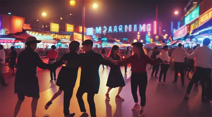 dancing on the night market