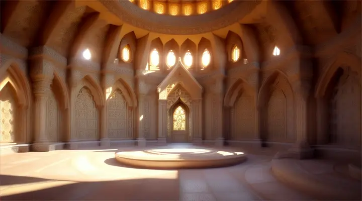 Sacred Geometry + Biomimikry: A house made of clay, based on the principles of sacred geometry. The shapes and structures within the house are designed to reflect natural patterns.