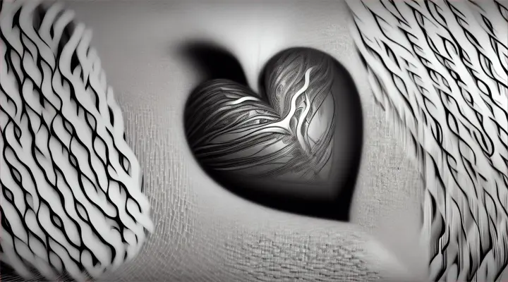 A human heart wrapped in musical notes, a symbol of deep emotions.