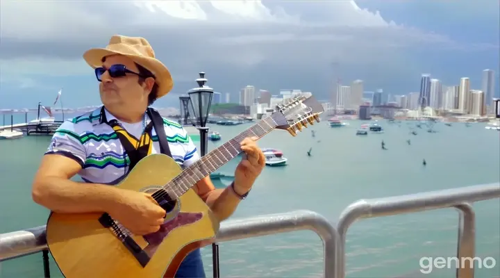 a man with a hat and sunglasses playing a guitar, size 1920 by 1080