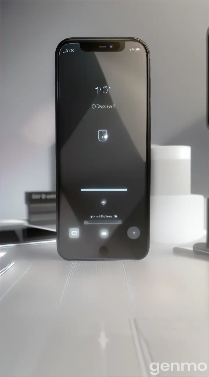 An iPhone with a voice recording app open against a clean, minimalist backdrop