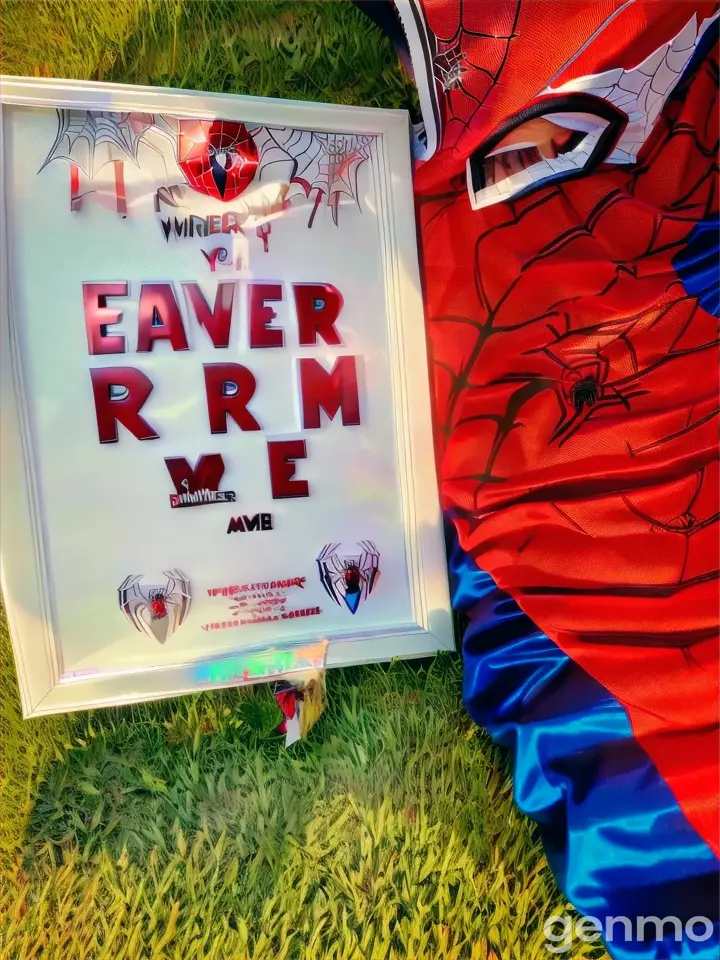 a spiderman costume next to a sign that says you will forever be my spider