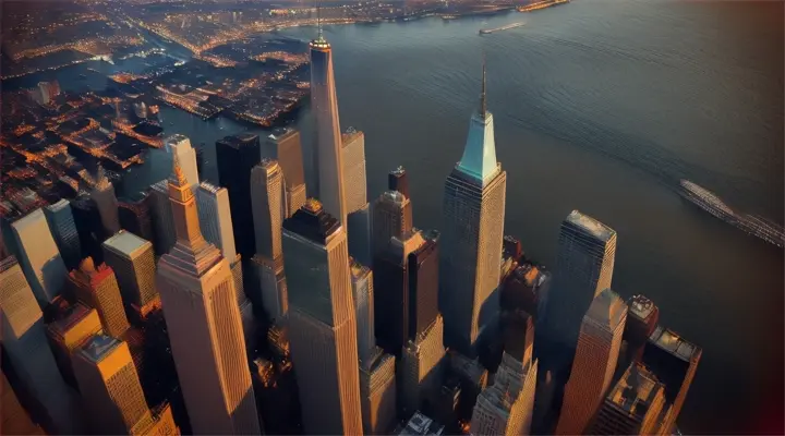 low drone footage new york city skyline, adventure awaits, 