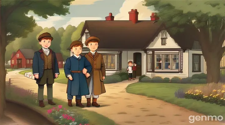 Once upon a time in the small, sleepy town of Willowbrook, lived two brothers, Henry and Thomas Fairweather. Henry was the older, responsible one who built a modest fortune through hard work and perseverance. He had a loving family with his wife, Emily, and their two children, Lily and Max. Thomas, on the other hand, was the charming yet irresponsible younger brother who always found himself in trouble, relying on Henry to bail him out.