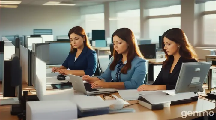 Women in the desk 