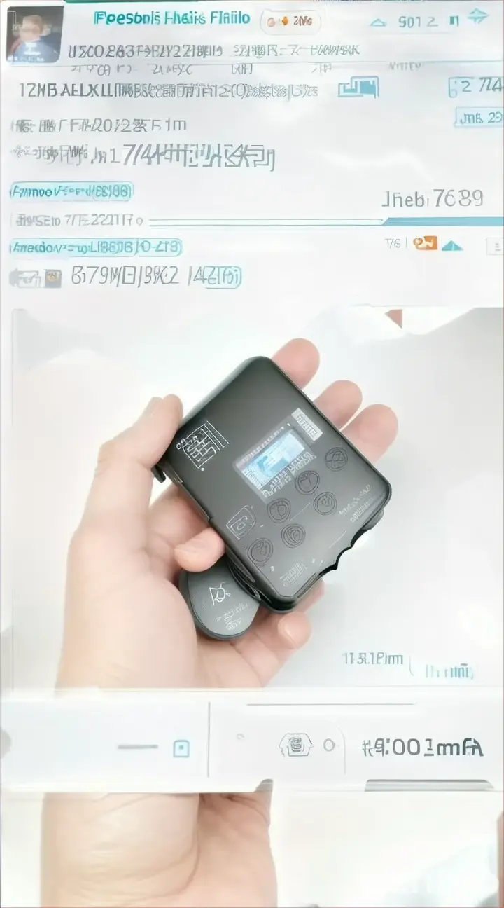 a person is holding a small device in their hand