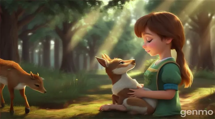 3d animation cartoon The doe breastfeeds, fosters and cares for the human child until he is seven years old.