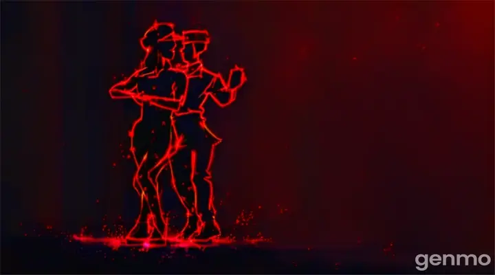 a couple of people standing next to each other, a couple dancing 