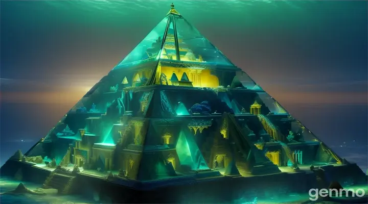 An ancient glass pyramid is found under the sea