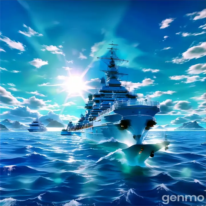a large ship in the middle of the ocean