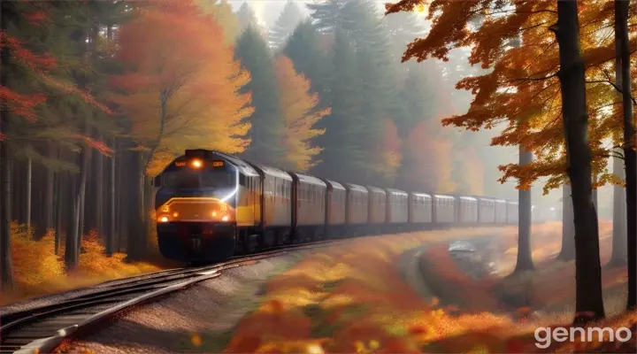 63.	**Forest View** - The train passing through the forests, with William looking out the window.